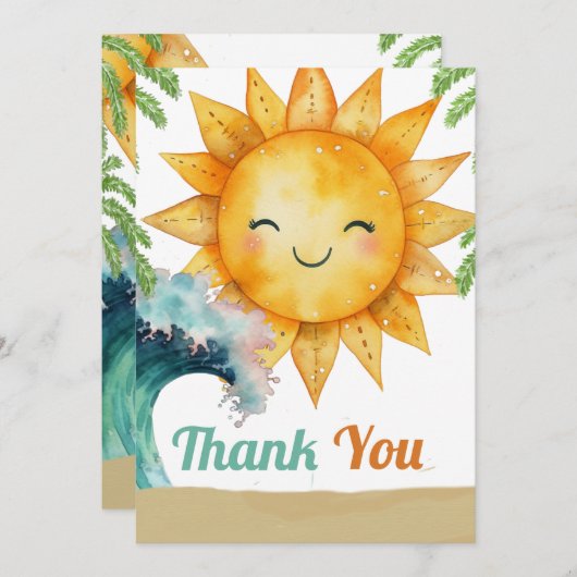 De grote eerste verjaardag bedankkaart (Voorkant / Achterkant)