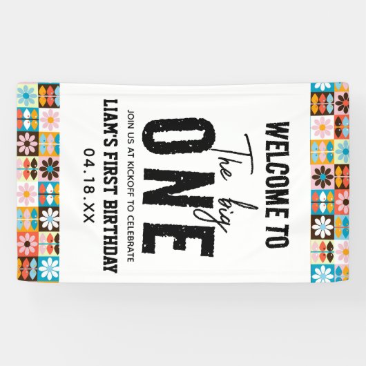 De Grote Eerste Verjaardag  Spandoek (Horizontaal)