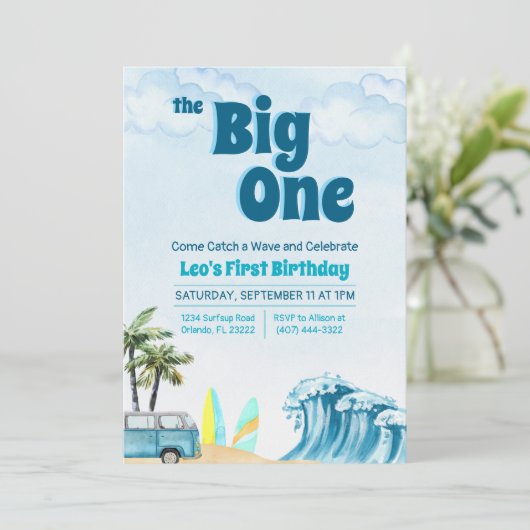 De grote - Eerste Verjaardag Uitnodiging (Staand voorkant)