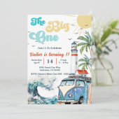 De grote ene Surf bloeit de eerste verjaardag Kaart (Staand voorkant)