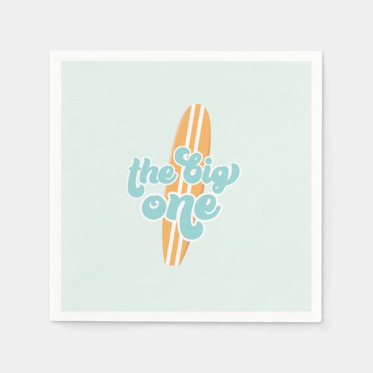 De grote ene Surf bloeit de eerste verjaardag Servet (Voorkant)