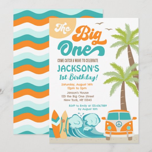 De grote ene Surf op de uitnodiging van de eerste (Voorkant / Achterkant)