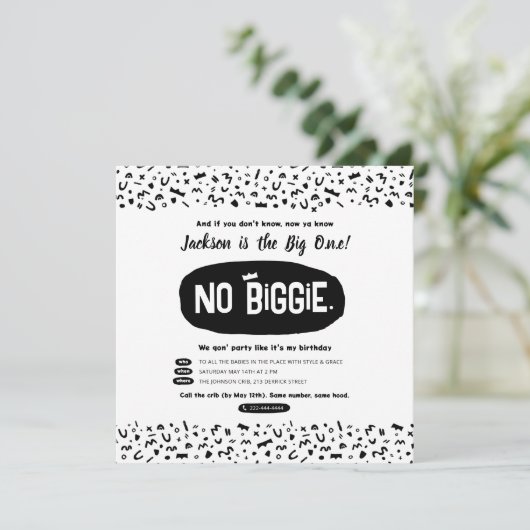 De grote ene verjaardag, 90's Hip Hop beruchte één Kaart (Staand voorkant)