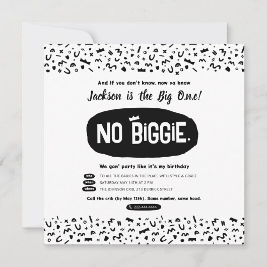 De grote ene verjaardag, 90's Hip Hop beruchte één Kaart (Voorkant)