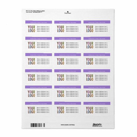De grote Etiketten van het Adres van de Terugkeer  (Full Sheet)