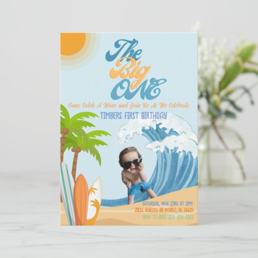 De Grote Foto Verjaardag Uitnodiging (Staand voorkant)