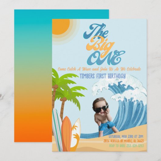 De Grote Foto Verjaardag Uitnodiging (Voorkant / Achterkant)