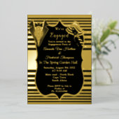 De Grote Gatsby Inspiratie Folie Uitnodiging (Staand Voorkant)