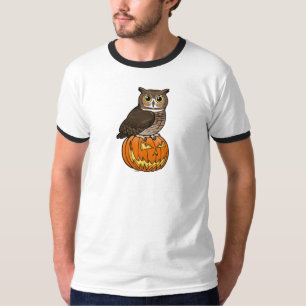 De Grote Gehoornde Uil van Halloween T-shirt