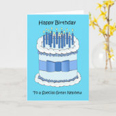 De grote Gelukkige Verjaardag van de Neef Kaart (Gele Bloem)