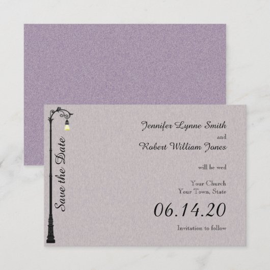 De Grote Gemakkelijke Huwelijk bewaart de Datum Save The Date (Voorkant / Achterkant)