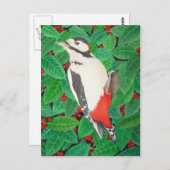 De grote gepotte Woodpecker Briefkaart (Voorkant / Achterkant)