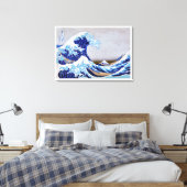 De grote golf aan de kust van Kanagawa die is hers Canvas Afdruk (Insitu (Slaapkamer))