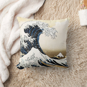 De Grote Golf bij Kanagawa Hokusai, Japanse kunst Kussen