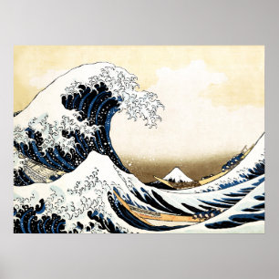 De Grote Golf bij Kanagawa Hokusai, Japanse kunst Poster