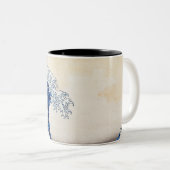 De Grote Golf bij Kanagawa -  Japans Tweekleurige Koffiemok (Voorkant rechts)