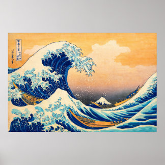 De grote golf bij Kanagawa van Katsushika Hokusai Poster