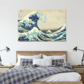 De grote golf canvas afdruk (Insitu (Slaapkamer))