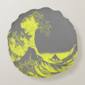 De Grote Golf Geel & Grijs Rond Kussen (Achterkant)