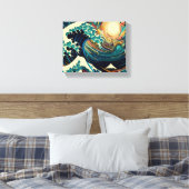 De Grote Golf, golf uit Kanagawa v1 Canvas Afdruk (Insitu (Slaapkamer))