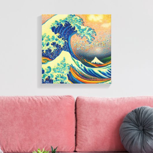 De Grote Golf, golf uit Kanagawa v2 Canvas Afdruk (Insitu (Woonkamer))