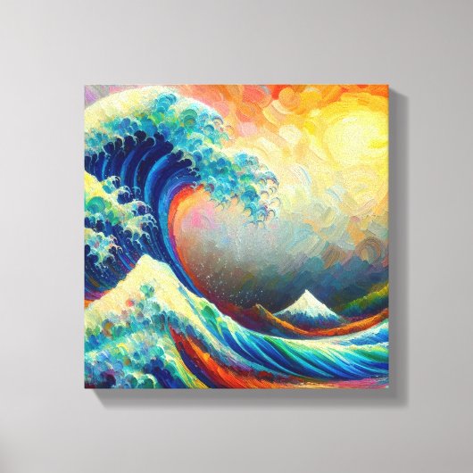 De Grote Golf, golf uit Kanagawa v4 Canvas Afdruk (Voorkant)