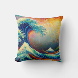 De Grote Golf, golf uit Kanagawa v4 Kussen