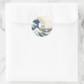 De Grote Golf - Japanse kunst Ronde Sticker (Tas)