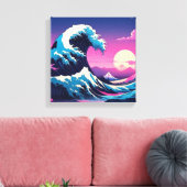 De Grote Golf - Katsushika Hokusai Canvas Afdruk (Insitu (Woonkamer))