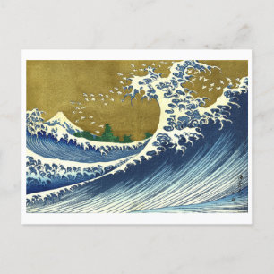 De Grote Golf Kleur   Hokusai   Briefkaart