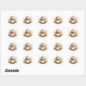 De grote golf koffie ronde sticker (Vel)