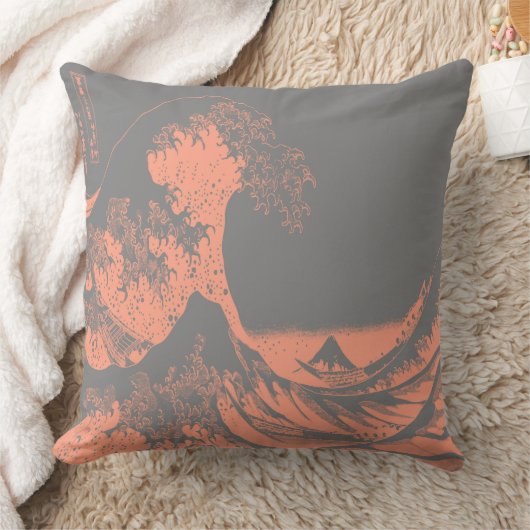 De grote golf kussen Peach & Grey (Deken)