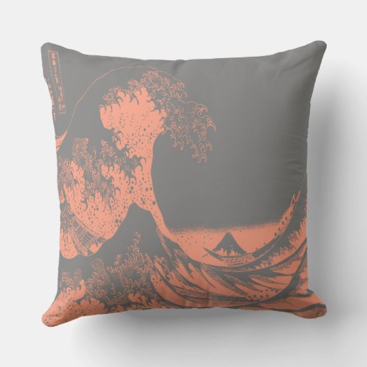 De grote golf kussen Peach & Grey (Achterkant)