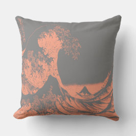 De grote golf kussen Peach & Grey