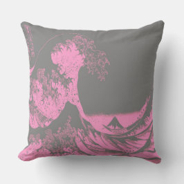 De grote golf kussen roze & grijs