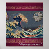 De grote golf met een pixelized/pixelated maan poster (Voorkant)