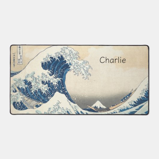 De grote golf Mount Fuji schilderij Japanse kunst Bureaumat (Voorkant)