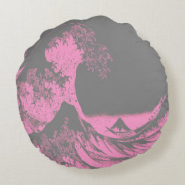 De grote golf rond kussen roze & grijs
