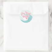De grote golf roze strand verjaardag ronde sticker (Tas)