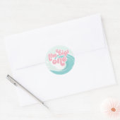 De grote golf roze strand verjaardag ronde sticker (Envelop)