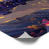 De grote golf synthwave cyberpunk artwork poster (Hoek)