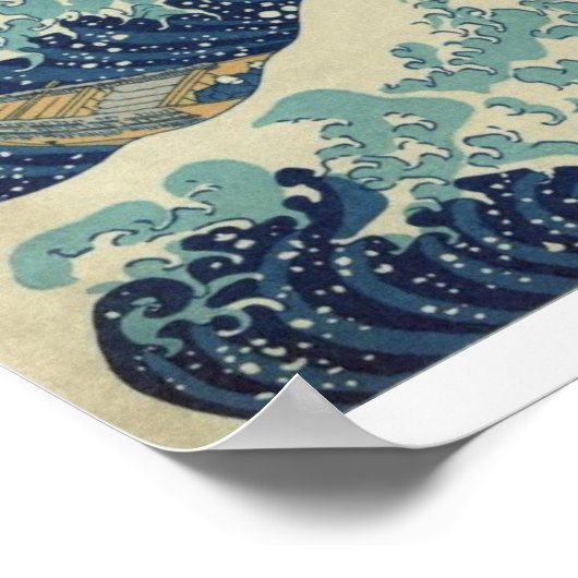 De Grote Golf/Tsunami Japans Poster (Hoek)