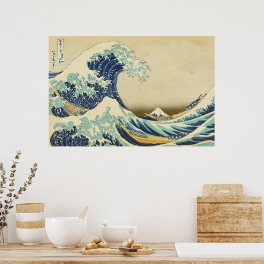 De Grote Golf van de kust van het Poster Kanagawa (Keuken)