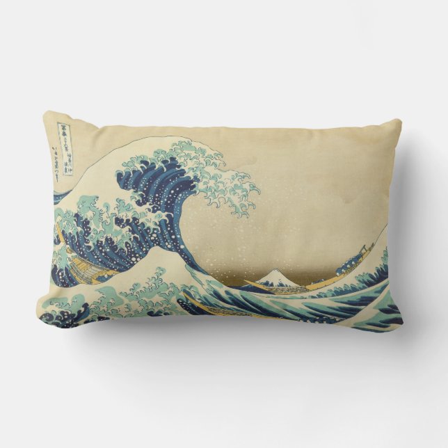 De Grote Golf van de kust van Kanagawa Pillow Kussen (Voorkant)