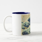 De Grote Golf van de kust van Kanagawa Tweekleurige Koffiemok (Links)