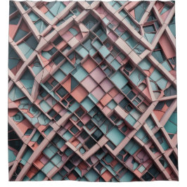 De grote golf van een pasteldoolhof. douchegordijn