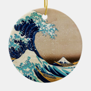 De Grote Golf van Hokusai,  Japans Keramisch Ornament
