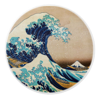 De Grote Golf van Hokusai,  Japans Keramische Knop