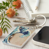 De Grote Golf van Hokusai Japanse Sleutelhanger (Voorkant Rechts)