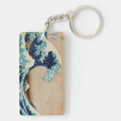 De Grote Golf van Hokusai Japanse Sleutelhanger (achterkant)